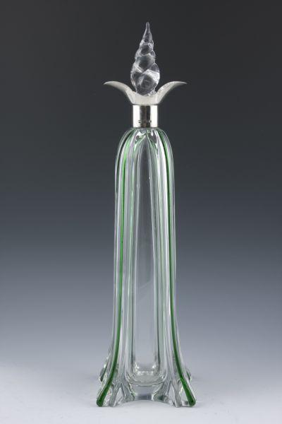 Appraisal: Mappin Webb Sterling Art Glass Decanter with London date letter