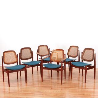 Appraisal: Set Arne Vodder teak wood dining chairs Set Arne Vodder