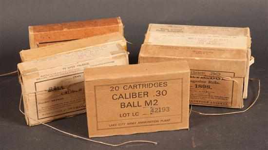 Appraisal: Group of ammunition including boxes of cal ball cartridges for