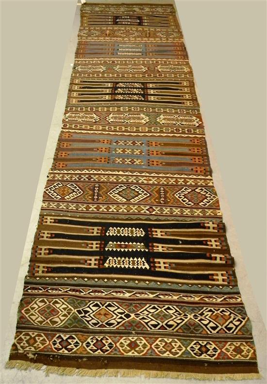 Appraisal: Antique Persian Kilim ' x ' runner nice color old