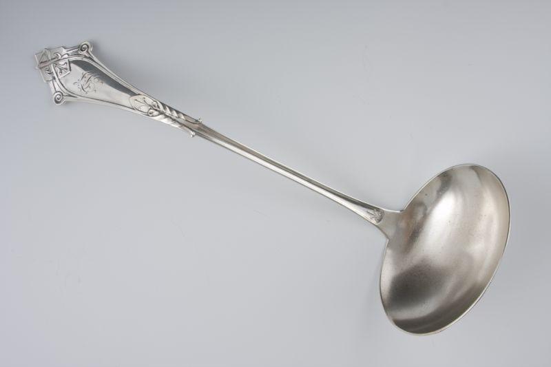 Appraisal: Wood Hughes Sterling Silver Viola Ladle ca bright cut engraved