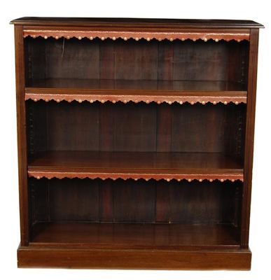 Appraisal: A late Victorian mahogany open bookcase the two adjustable shelves