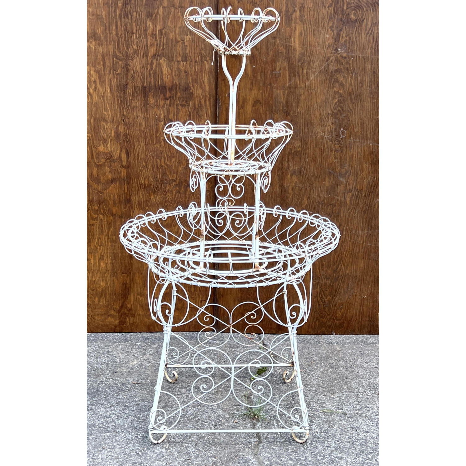 Appraisal: Victorian style iron and wire Three Tier Garden Planter Three