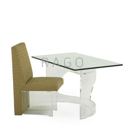 Appraisal: VLADIMIR KAGAN Plexi desk and Clos side chair Condition Report