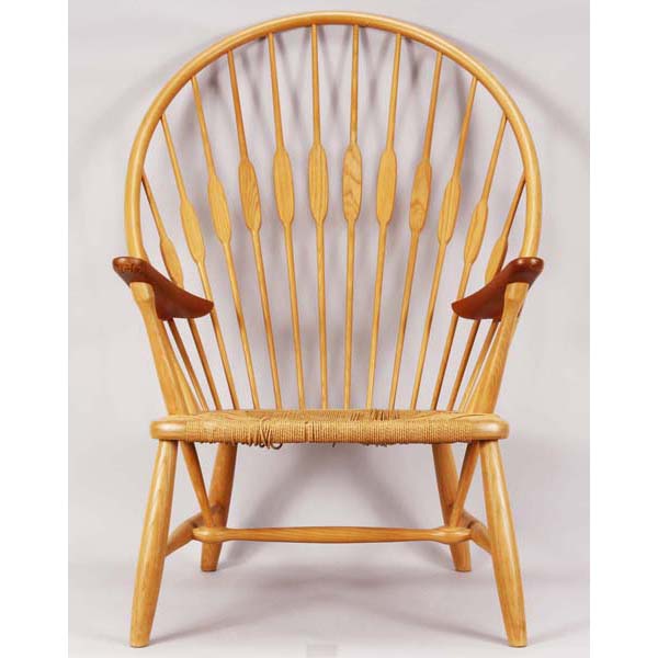 Appraisal: Hans Wegner Danish modern Peacock arm chair designed branded 'Johannes