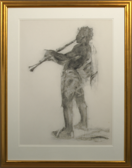 Appraisal: George Valentine Dureau American New Orleans b Flute Player charcoal