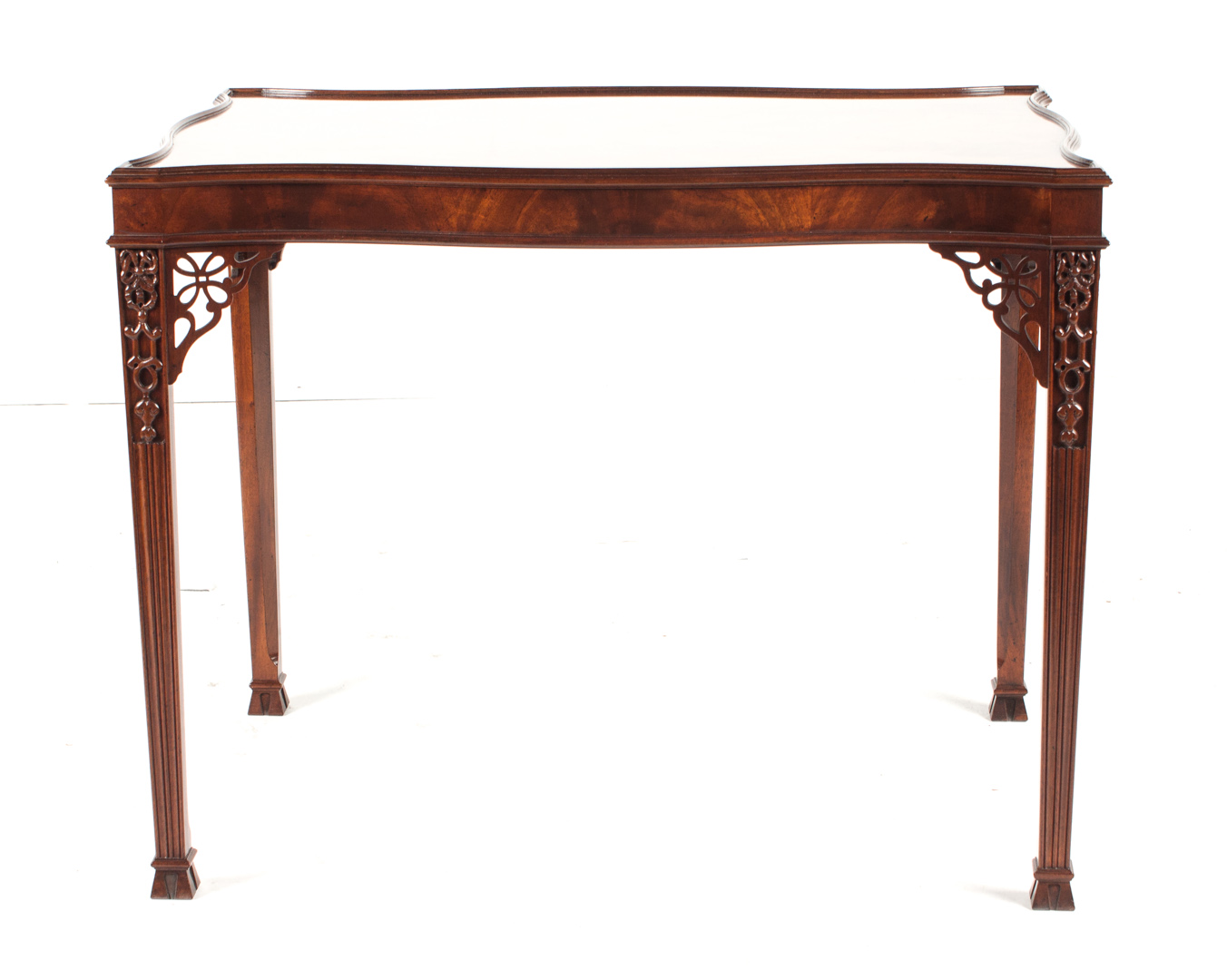 Appraisal: Baker Chinese Chippendale style mahogany tea table from the Stately