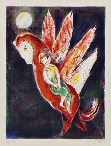 Appraisal: MARC CHAGALL Then the Old Woman Mounted on the Ifrit's