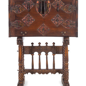 Appraisal: A Spanish Walnut Vargue o th Century with Later Elements