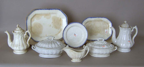 Appraisal: Large group of white ironstone to include a platter coffee