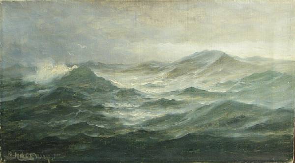 Appraisal: Nels Hagerup Norwegian American - Stormy sea signed 'N Hagerup'