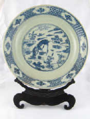 Appraisal: A large Chinese ceramic dish with blue design of animals