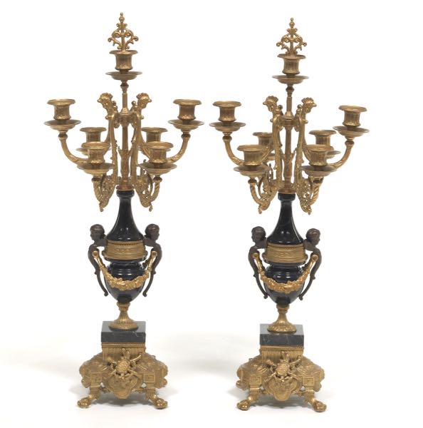 Appraisal: PAIR OF NEOCLASSICAL CANDELABRA x x Pair of candelabra with