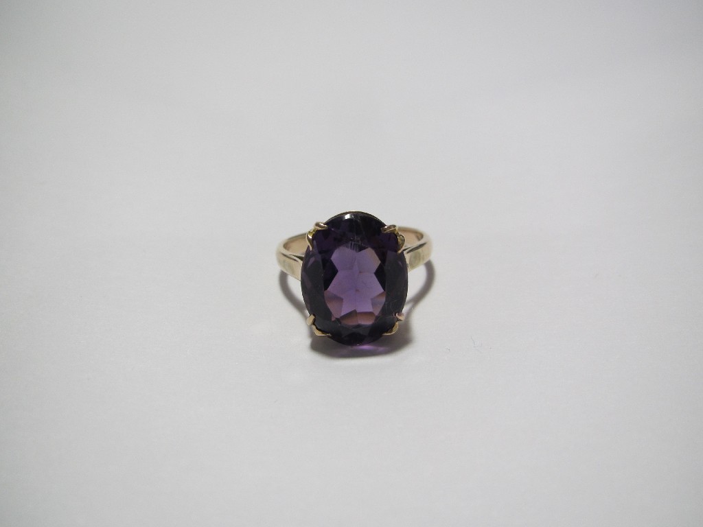 Appraisal: An oval amethyst dress ring the ct cushion cut stone