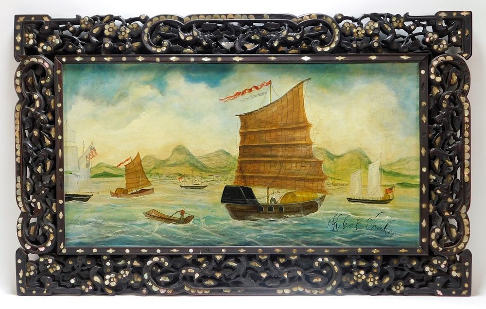 Appraisal: Kolene E Spicher Maritime Harbor Painting Kolene E Spicher United