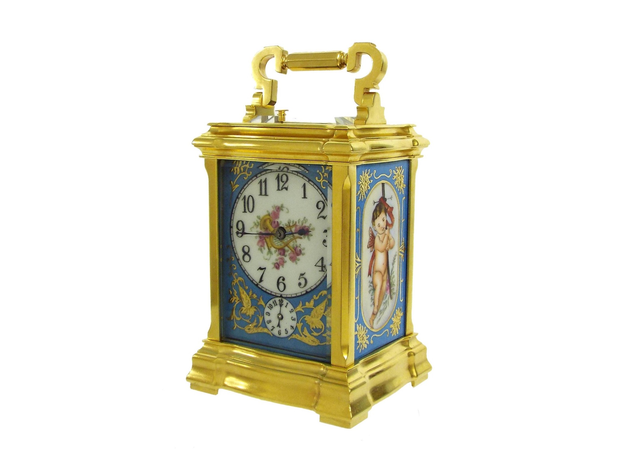 Appraisal: French repeater carriage clock with alarm striking on a gong