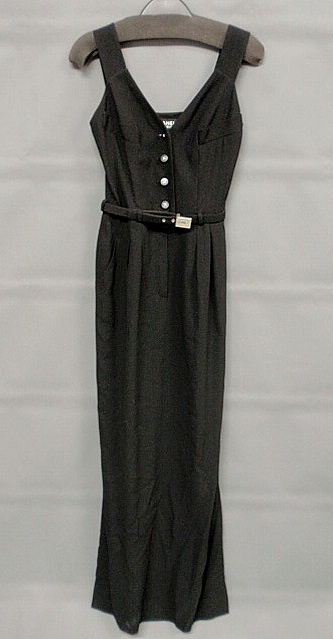 Appraisal: Chanel Boutique black crepe long sundress with button front and