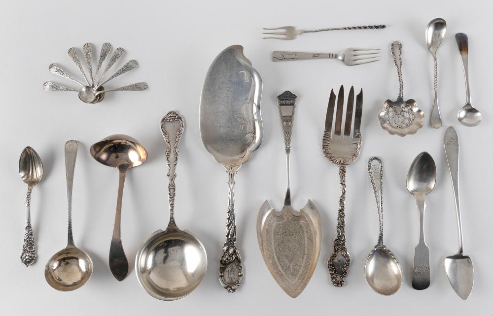 Appraisal: TWENTY PIECES OF STERLING SILVER FLATWARE APPROX TOTAL TROY OZ