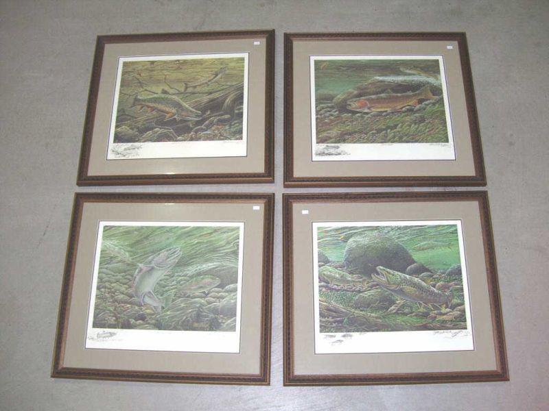 Appraisal: - Dave Whitlock Prints Four prints of Dave Whitlock's trout