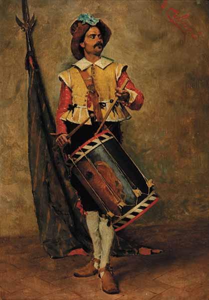 Appraisal: Arturo Calosci Italian - The Drummer oil on canvas signed