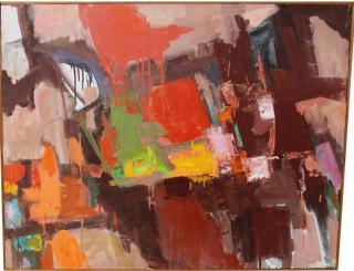 Appraisal: Allan Long The City th C Abstract painting With Province