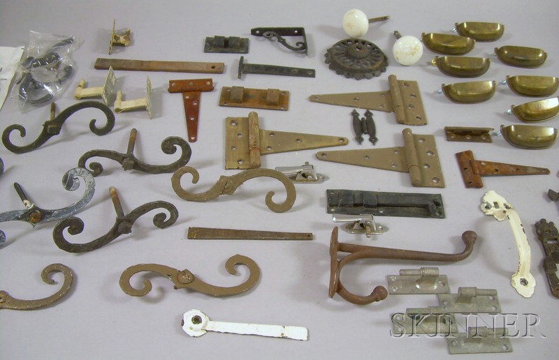 Appraisal: Lot of Miscellaneous Architectural Hardware and Accessories including scroll-form shutter