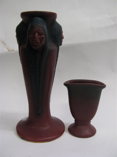 Appraisal: TWO VAN BRIGGLE VASES a specialty item vase with three