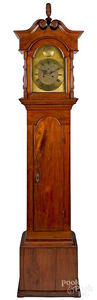 Appraisal: Philadelphia Chippendale walnut tall case clock Exclusive on Bidsquare Philadelphia