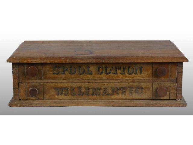 Appraisal: Country Store Willimantic Spool Cabinet Description Two-drawer Replaced knobs Scratches