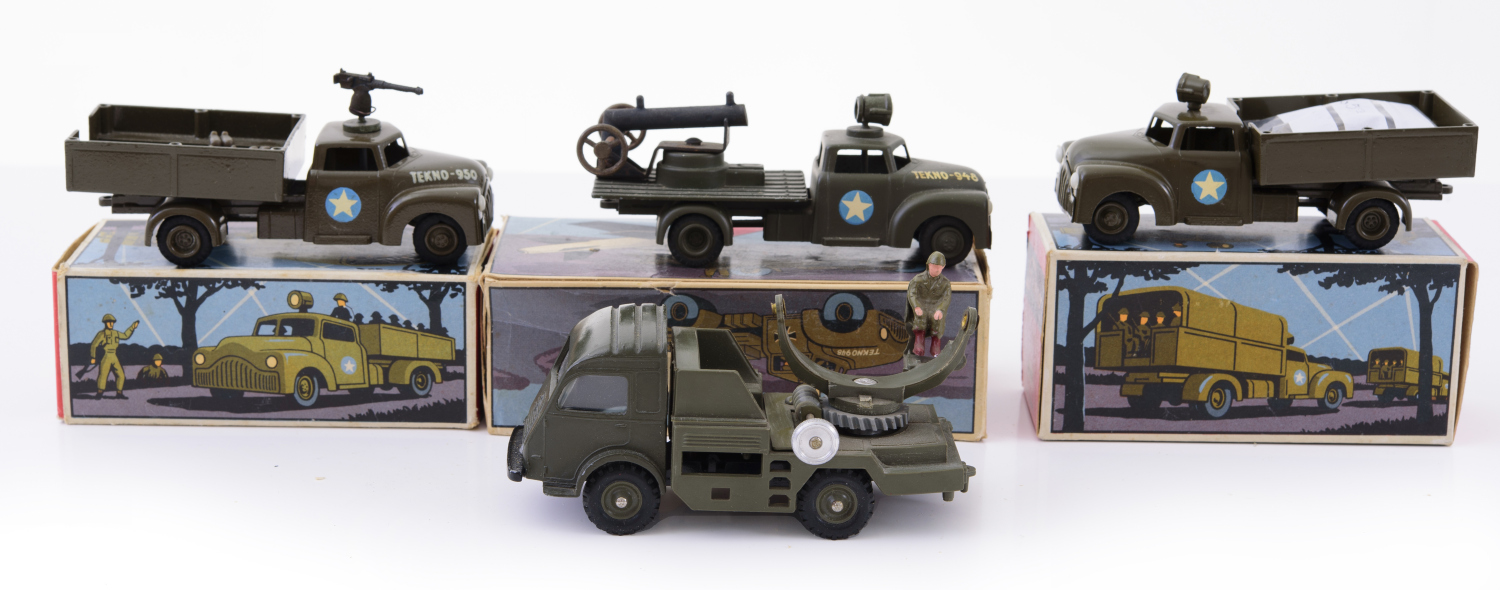 Appraisal: X TEKNO DENMARK ARMY TRUCK MODELS WITH SOLDIERS WITH ORIGINAL