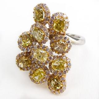 Appraisal: Approx Carat TW Multi Color Diamond and Karat Yellow and