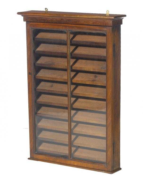 Appraisal: A VICTORIAN MAHOGANY WALL HANGING COLLECTOR'S CABINET with moulded cornice