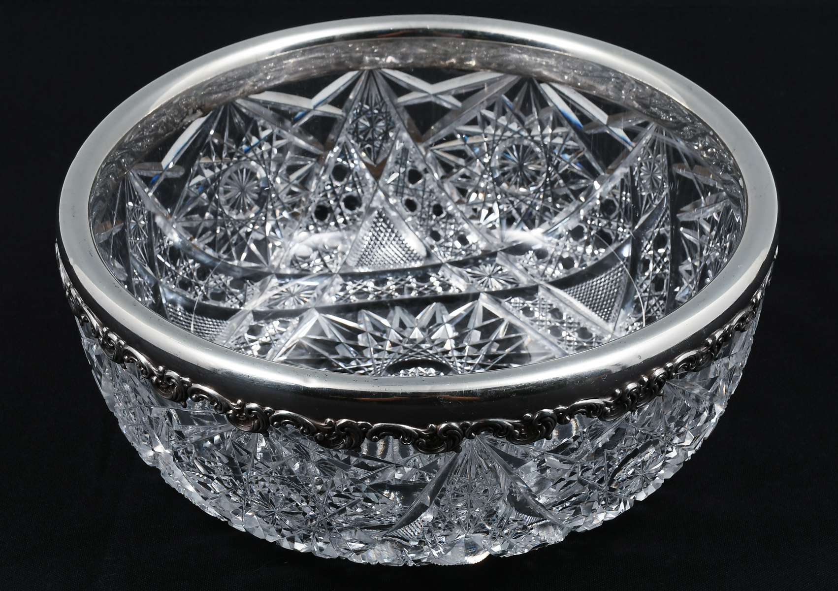 Appraisal: GORHAM SILVER MOUNTED CUT CRYSTAL BOWL A finely Cut Crystal