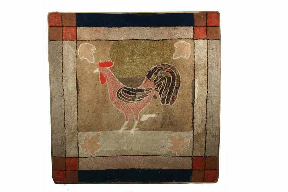 Appraisal: HOOKED RUG - '' x '' - Early th c