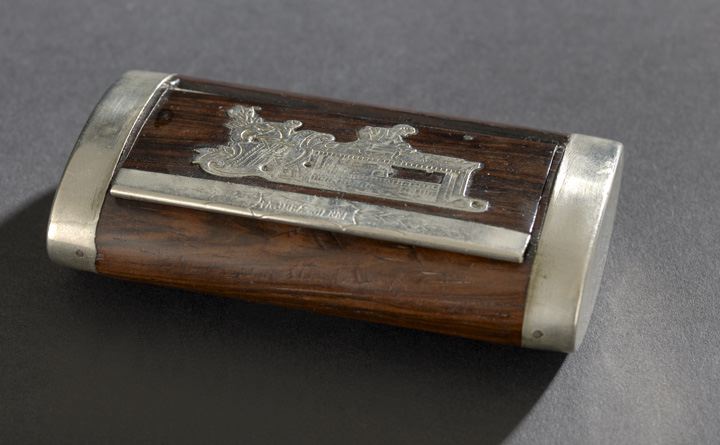 Appraisal: Louis-Philippe Silver-Mounted Rosewood Tobacco Box second quarter th century the