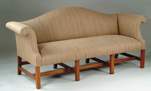 Appraisal: CHIPPENDALE STYLE EIGHT LEG SOFA Fine reproduction eight leg Chippendale