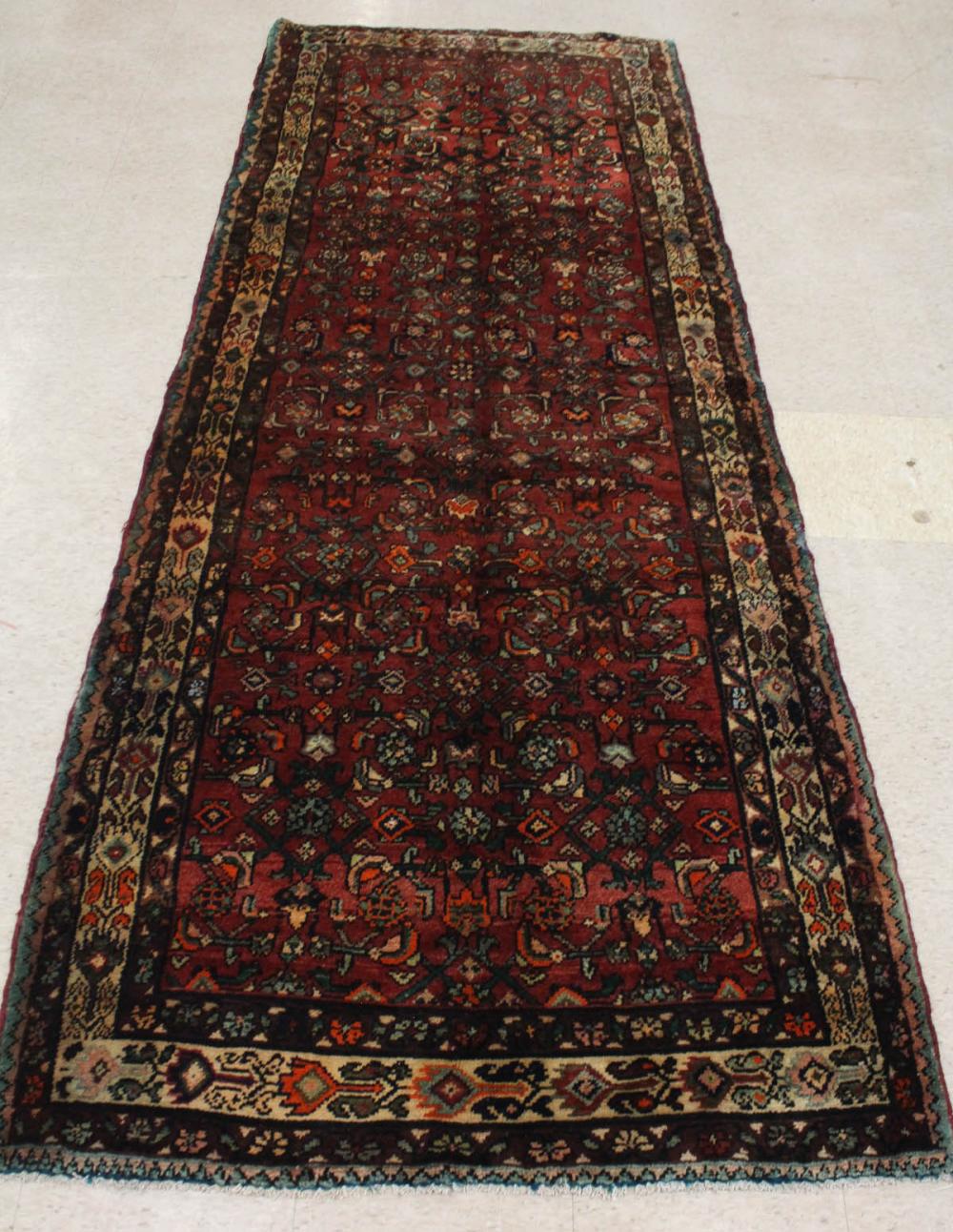 Appraisal: HAND KNOTTED PERSIAN TRIBAL AREA RUG overall Herati floral design