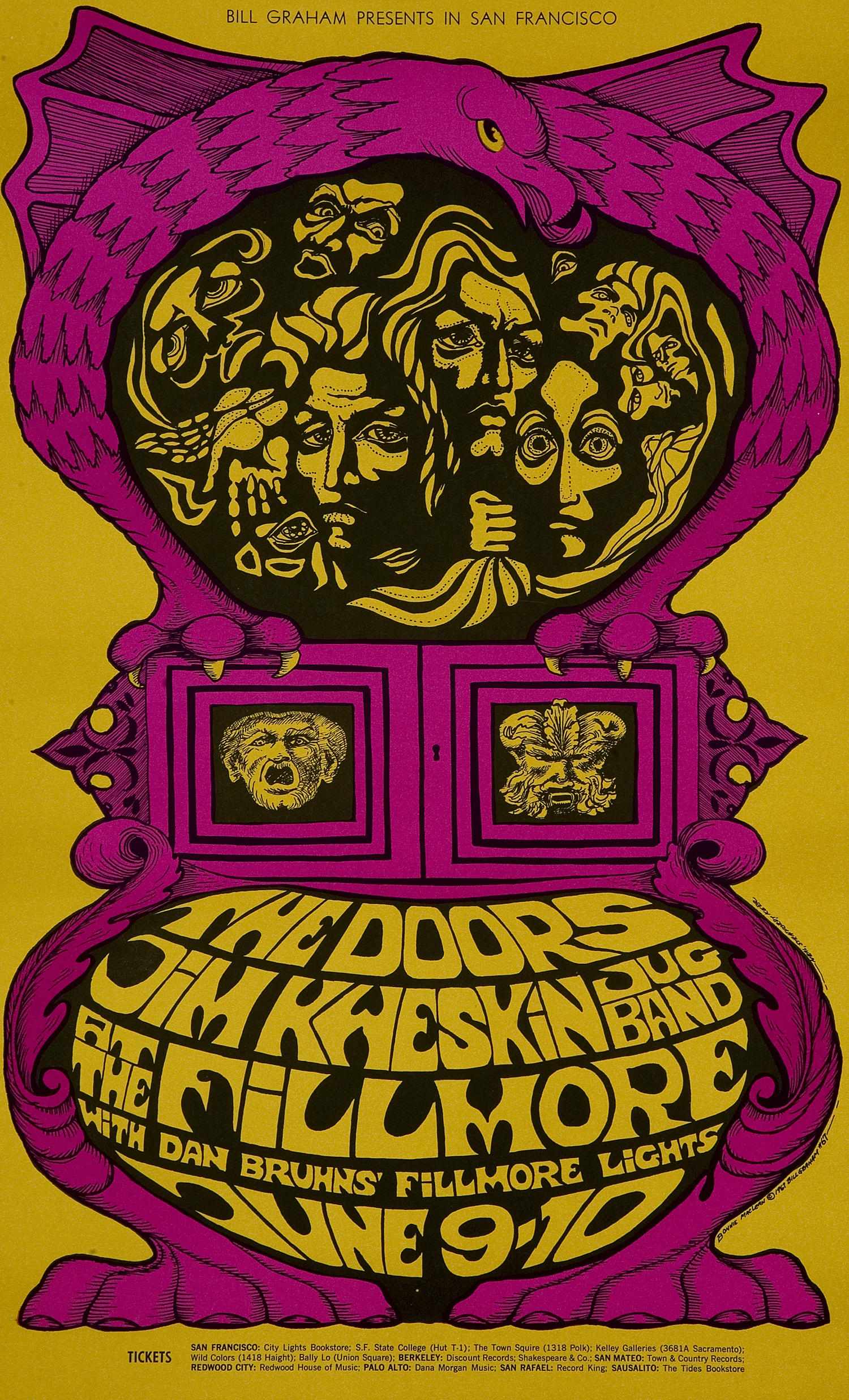 Appraisal: The Doors Jim Kweskin Jug Band Fillmore concert poster BG-