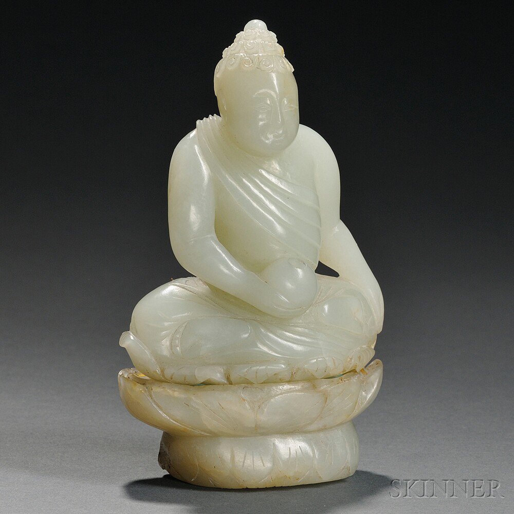 Appraisal: Jade Carving of Buddha China seated on a separately carved