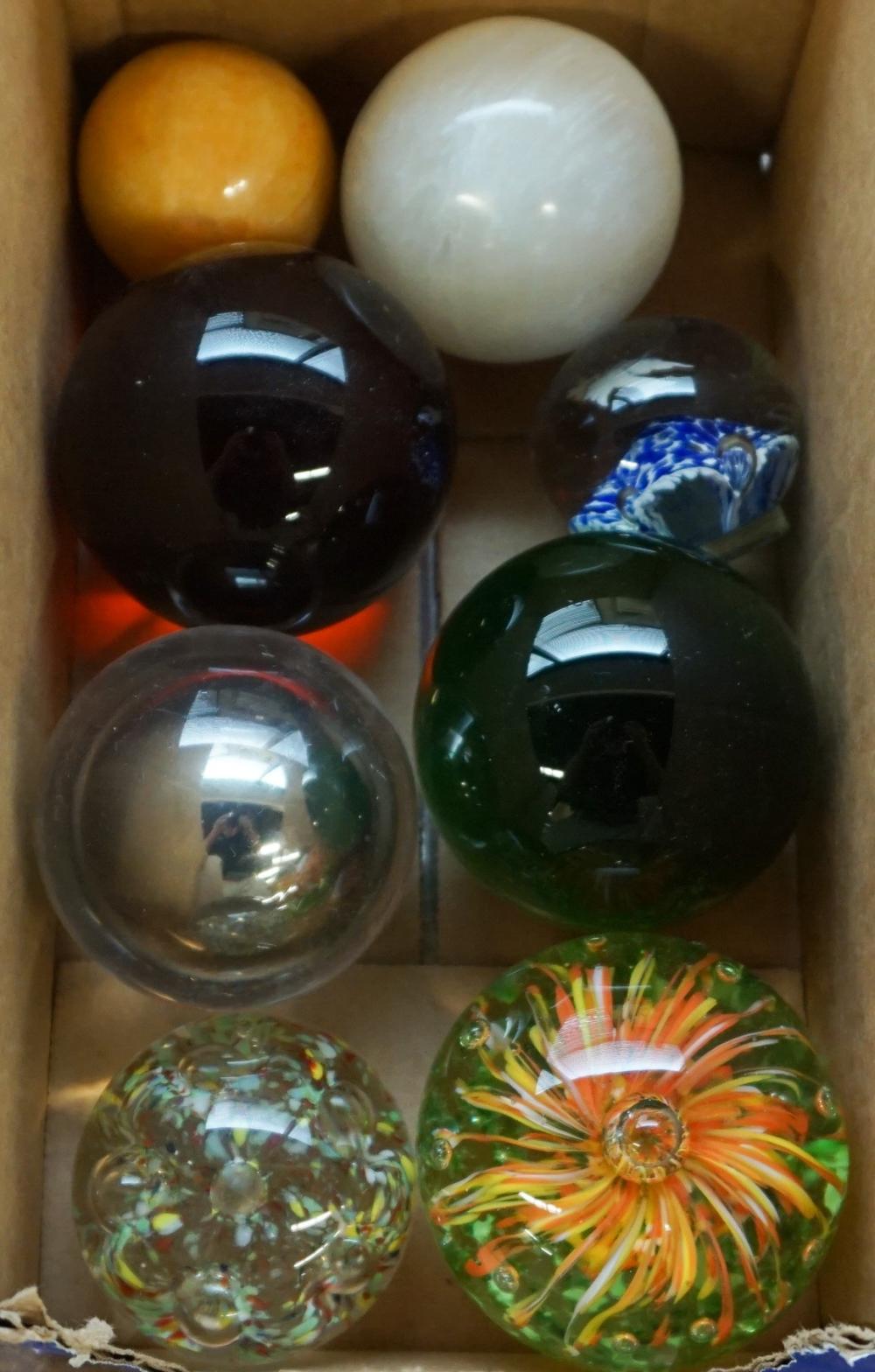 Appraisal: Group of Eight Glass Paperweights Carpet Balls