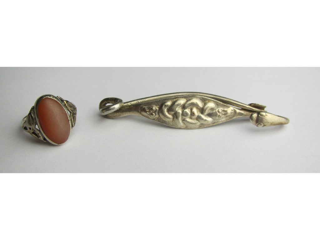 Appraisal: Alexander Ritchie Iona A lot comprising a silver brooch decorated