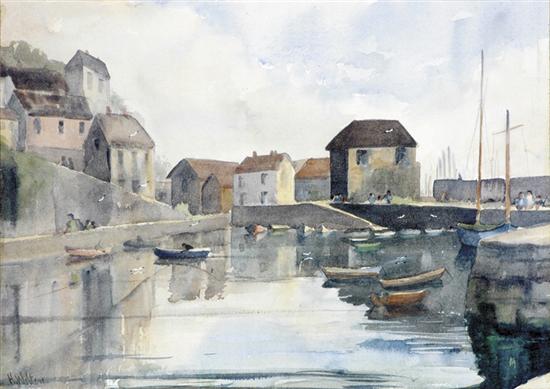 Appraisal: H Wilton British th century MEVAGISSEY HARBOR CORNWALLwatercolor framed signed