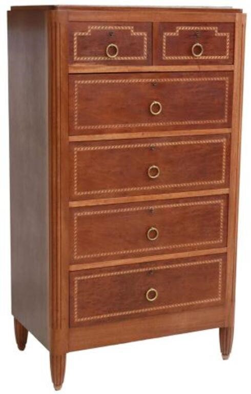 Appraisal: French Art Deco commode tall chest of drawers Mercier Chaleyssin