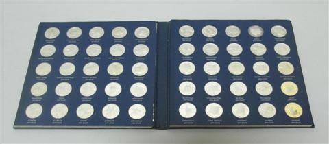 Appraisal: FRANKLIN MINT SILVER COMMEMORATIVE COINS OF THE FIFTY STATES In