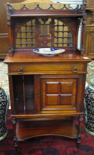 Appraisal: VICTORIAN MAHOGANY MUSIC CABINET American late th century having an