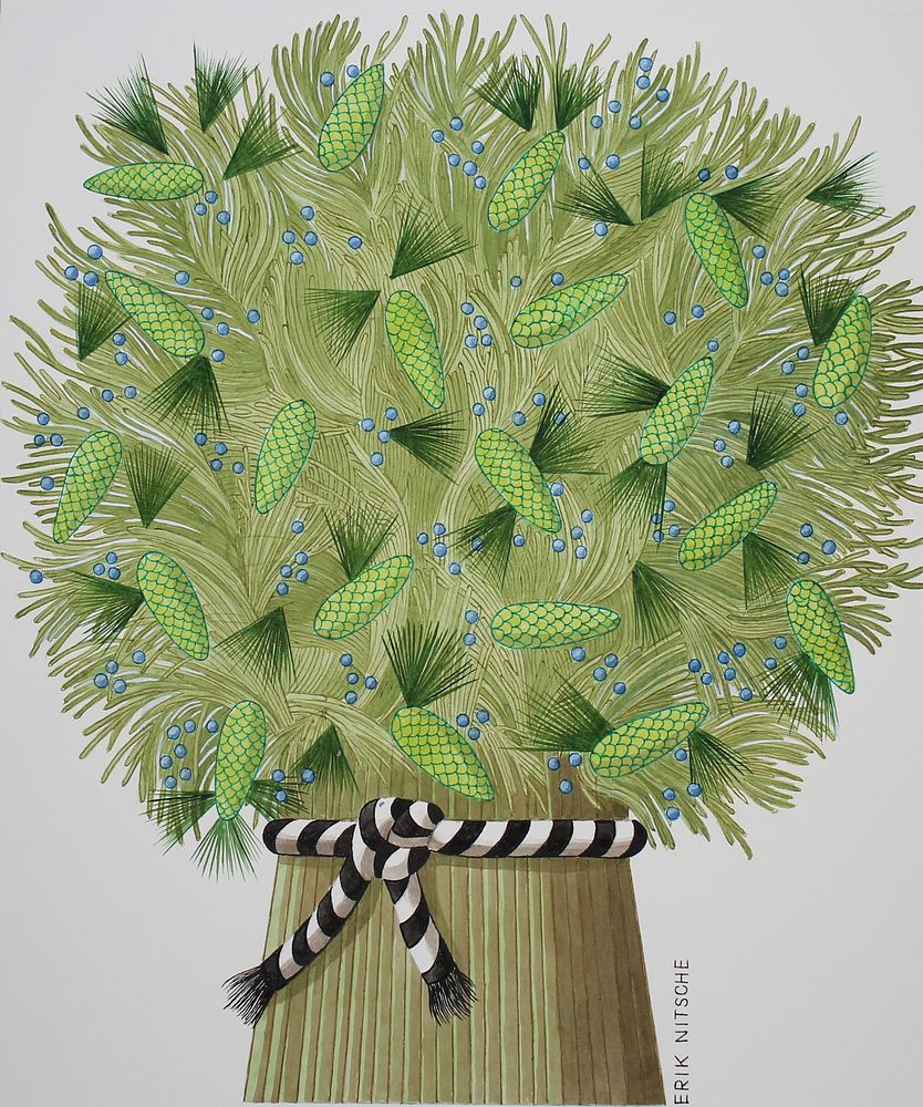 Appraisal: Erik Nitsche - Tree Boughs Original Erik Nitsche Swiss -