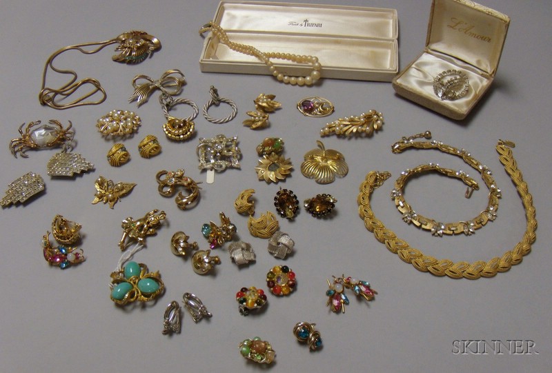 Appraisal: Group of Vintage Signed Costume Jewelry makers include Trifari L'Amour