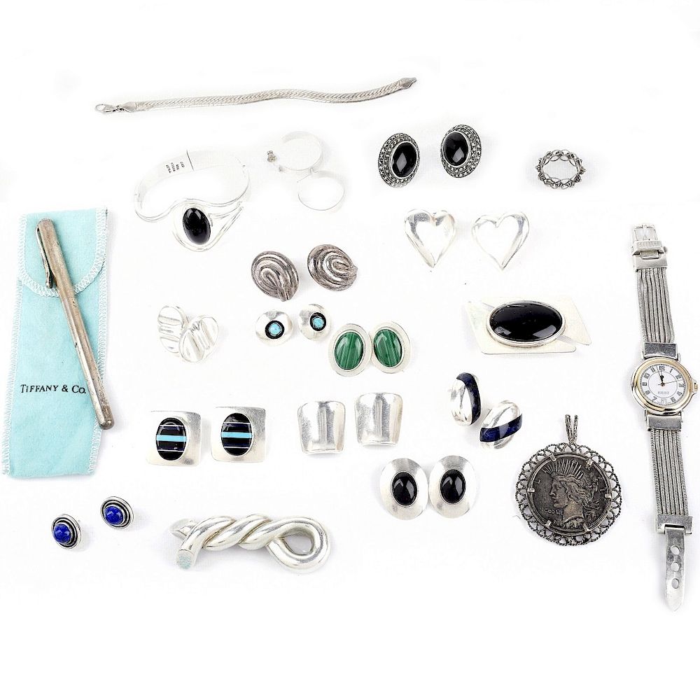 Appraisal: Collection of Vintage Silver Jewelry Collection of Vintage Sterling Silver