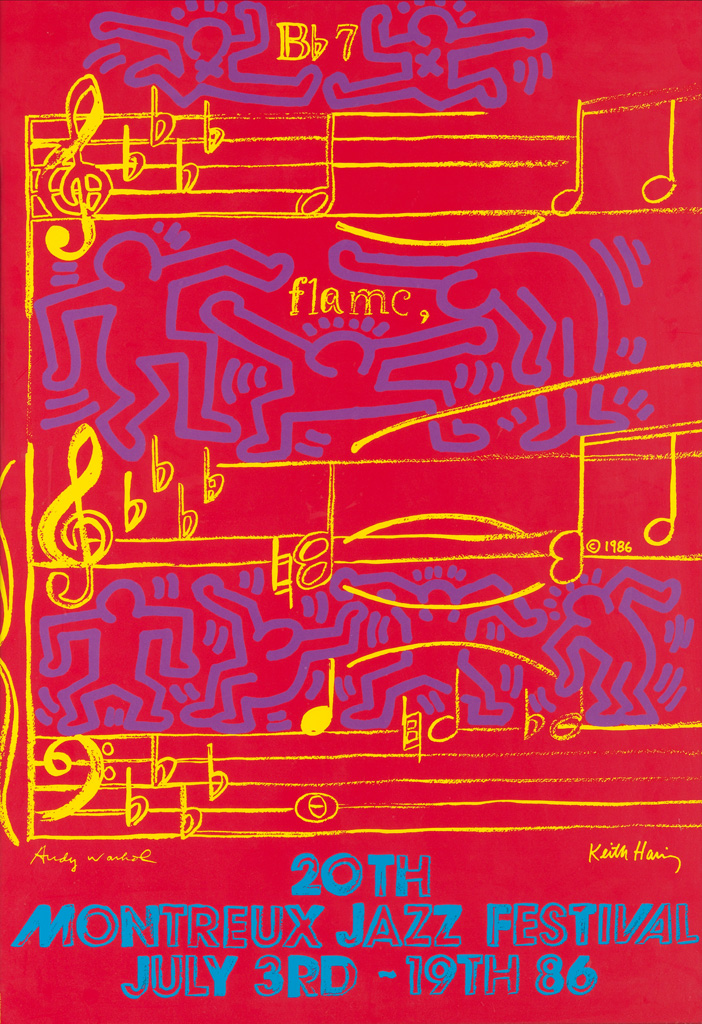 Appraisal: KEITH HARING - ANDY WARHOL - MONTREUX JAZZ FESTIVAL x