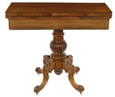 Appraisal: An early Victorian rosewood card table the hinged and swivel